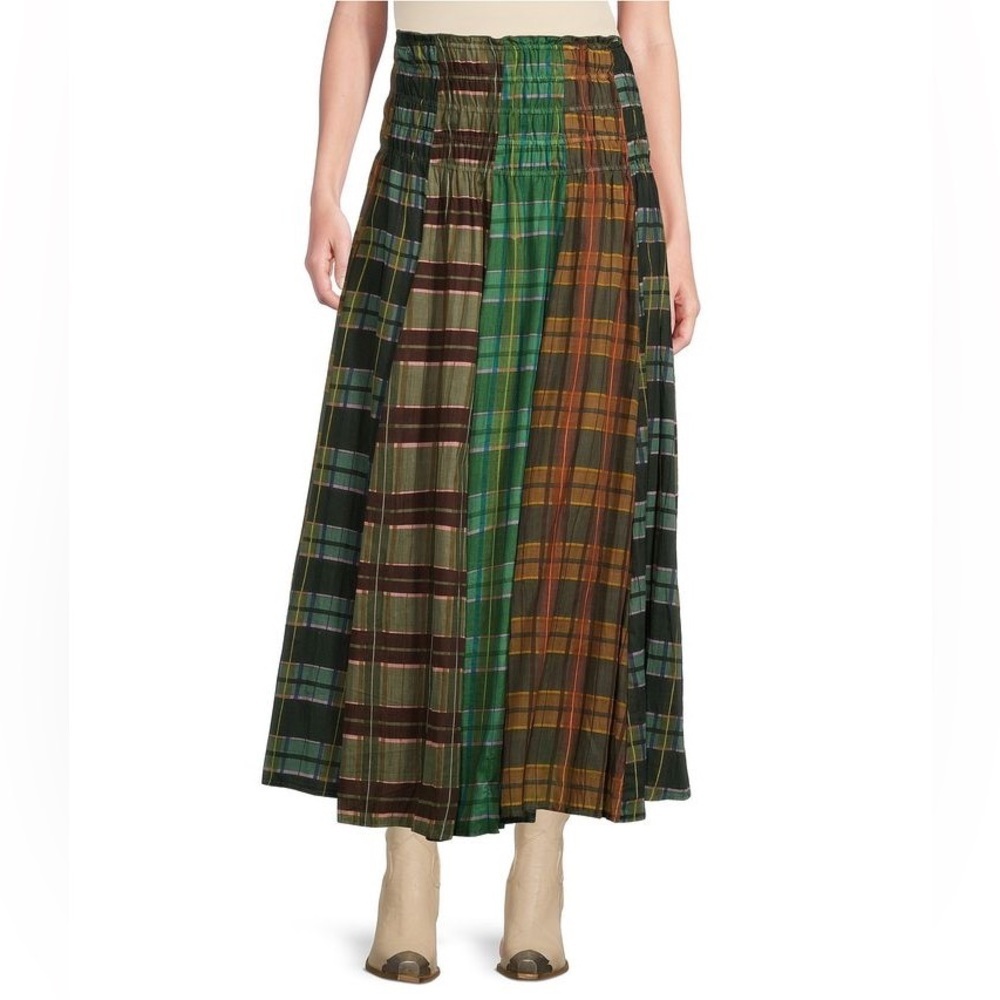 Sundance Talisman Balmoral Highlands Plaid Shirred Skirt XS NWT